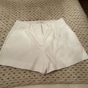 Zara White High-Waist Tailored Shorts